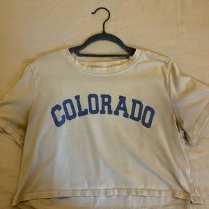 Colorado yellow ROMWE cropped tee (size M)